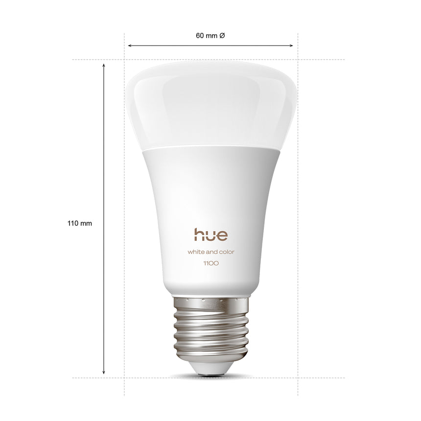 Philips Hue White and Color Ambiance Bombilla RGBW E27 8,1W 1100lm (2 uds) 87201