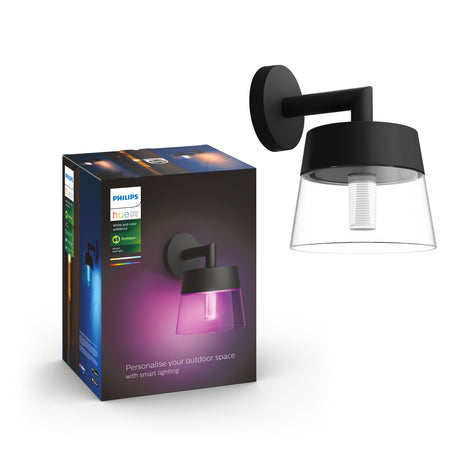 Philips Hue White and Color Ambiance Aplique de pared attract negro RGBW 8W IP44 1746130P7