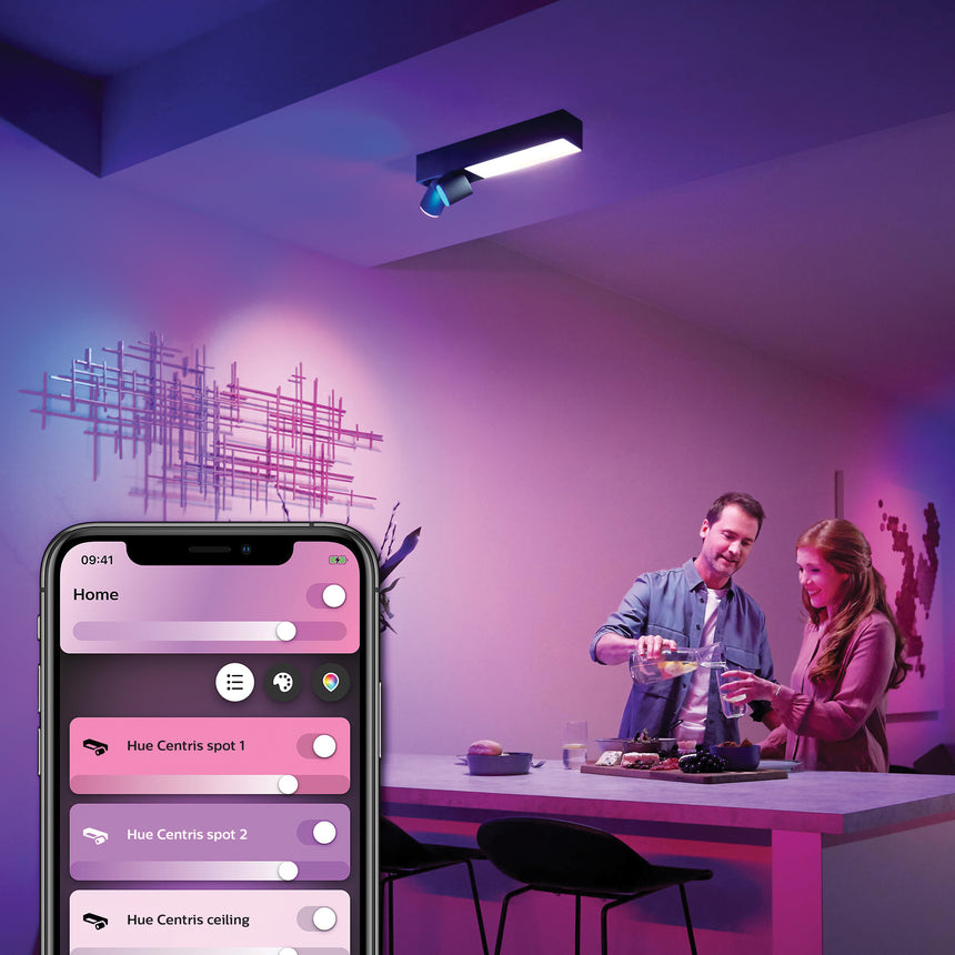 Philips Hue White and Color Ambiance Foco 2 luces Centris negro RGBW 11W 1630lm 8720169318311 - vista alternativa