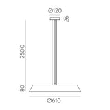 Lámpara de techo colgante ACB Cora Madera Nogal y Negro Texturado Ø61cm regulable C4015070WALDP