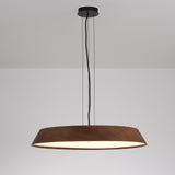 Lámpara de techo colgante ACB Cora Madera Nogal y Negro Texturado Ø61cm C4015070WAL