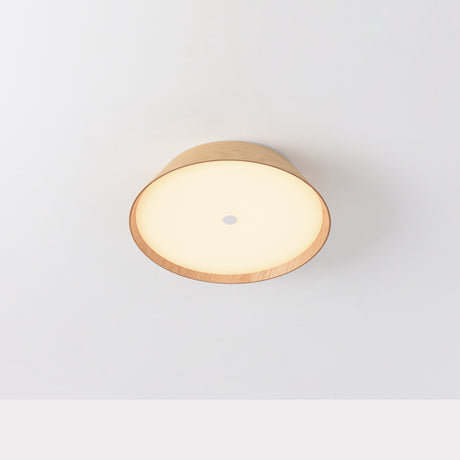 Plafón de techo ACB Cora Madera Haya y Blanco Texturado Ø33cm P4015070OAK