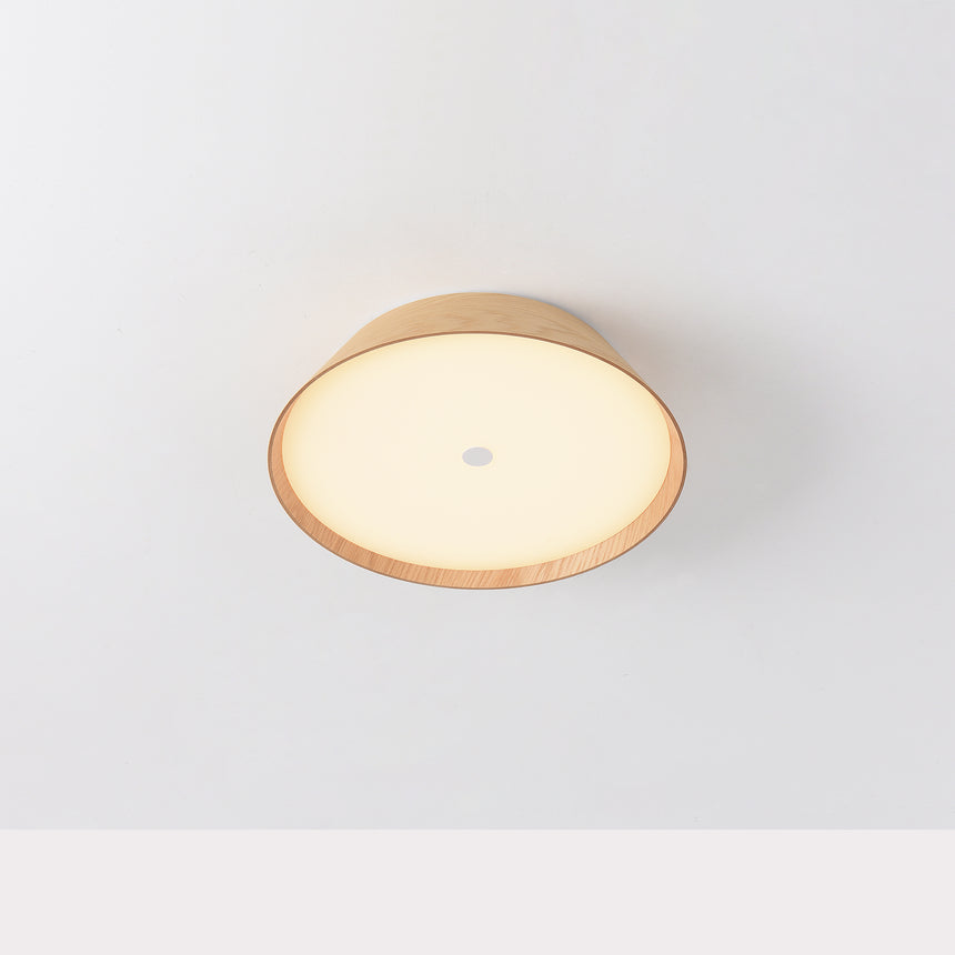 Plafón de techo ACB Cora Madera Haya y Blanco Texturado Ø33cm P4015070OAK