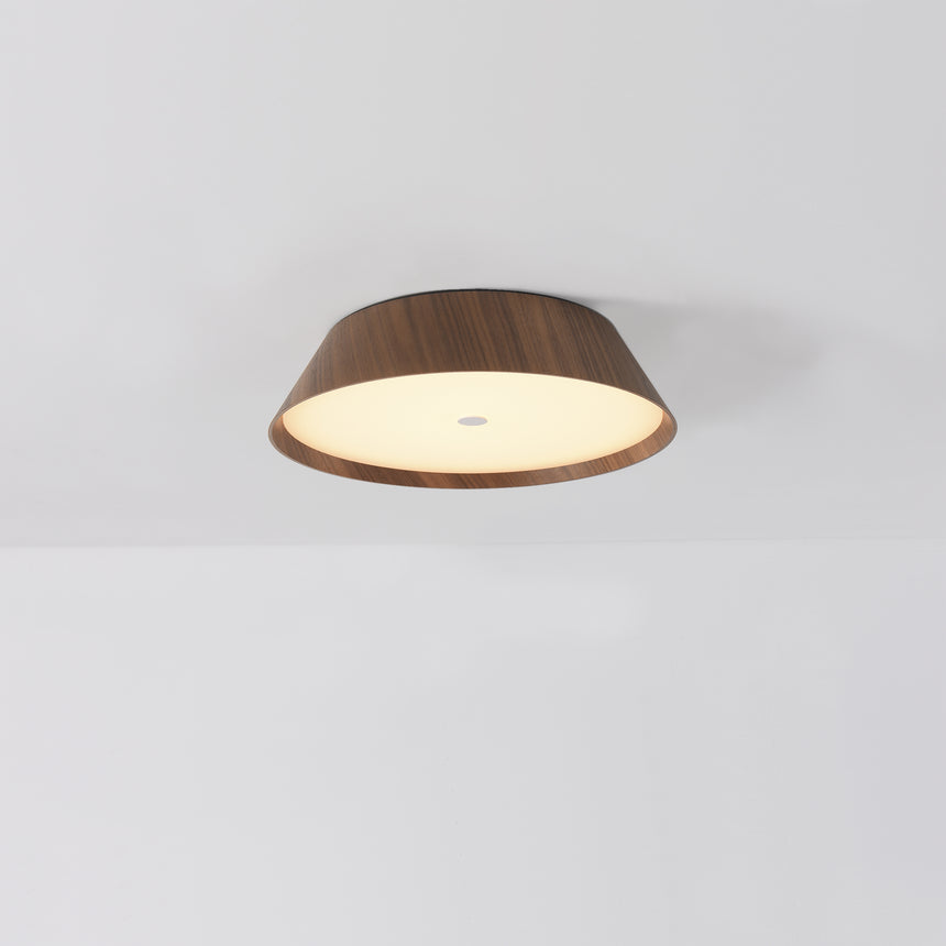 Plafón de techo ACB Cora Madera Nogal y Negro Texturado Ø33cm P4015070WAL