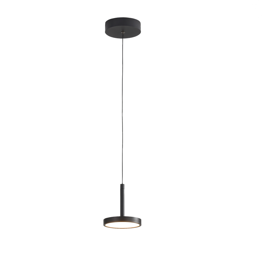 Lámpara de techo colgante ACB Corvus negro texturado Ø20cm regulable C3945102NDP