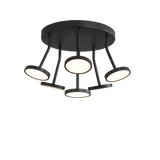 Plafón de techo ACB Corvus negro texturado Ø47cm regulable P3945000NDP - vista alternativa