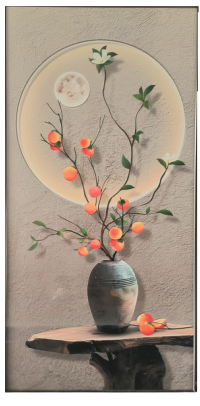 Cuadro aluminio jarrón luna 180X80 221849