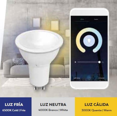 Garza 40176 Smarthome Bombilla LED WiFi CCT 5.5w GU10 Inteligente, Control por Voz y Alexa, 5 W, Blanco