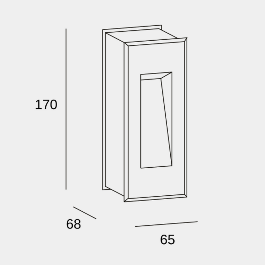 LedsC4 MICENAS 05912834T2 Aplique 1 luz empotrar de pared gris