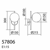 MDC Rondo Aplique bola de 1 luz negro y blanco 578069101