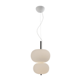 Lámpara de techo colgante bolas LedsC4 Ilargi Doble Lamp LED madera oscura 2700K 00-6463-92-F9