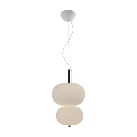 Lámpara de techo colgante bolas LedsC4 Ilargi Doble Lamp LED madera oscura 2700K 00-6463-92-F9