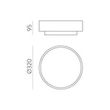 Plafón de techo ACB Dins blanco ral 9016 IP44 Ø32cm regulable P0395272BHDT