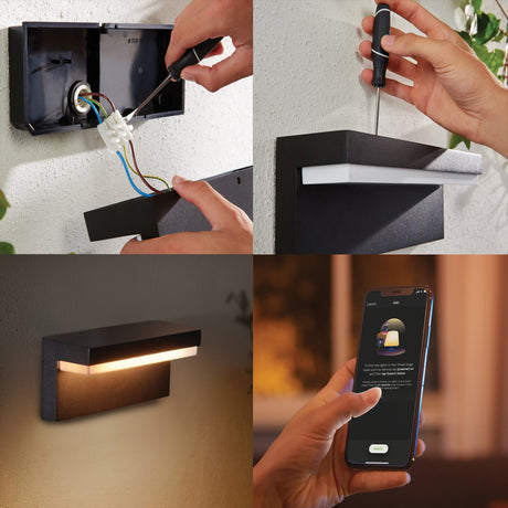 Philips Hue White and Color Ambiance Aplique de pared Nyro negro RGBW 14W IP44 1745630P7 1020lm - imagen 5