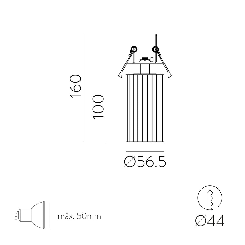 ACB Modrian Empotrable 3951/10 Negro/Oro Técnico, LED GU10 8W, CL.II, Orientable