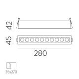 ACB Invisible Recessed 3980/280 Textured White, LED 24W 3000K 1790lm, CRI90 I, Integrated LED E3980100B