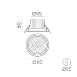 ACB Safe Empotrable 3985/11 Blanco texturado, LED COB 13W 3000K 1360lm, CRI90 I IP65, LED integrado E3985100B