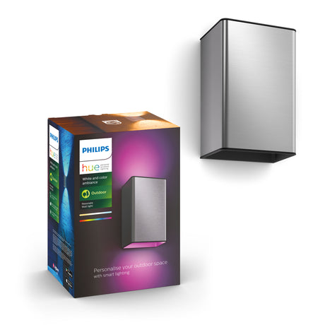Philips Hue White and Color Ambiance Aplique de pared Resonate plata RGBW 16W IP44 1746447P7