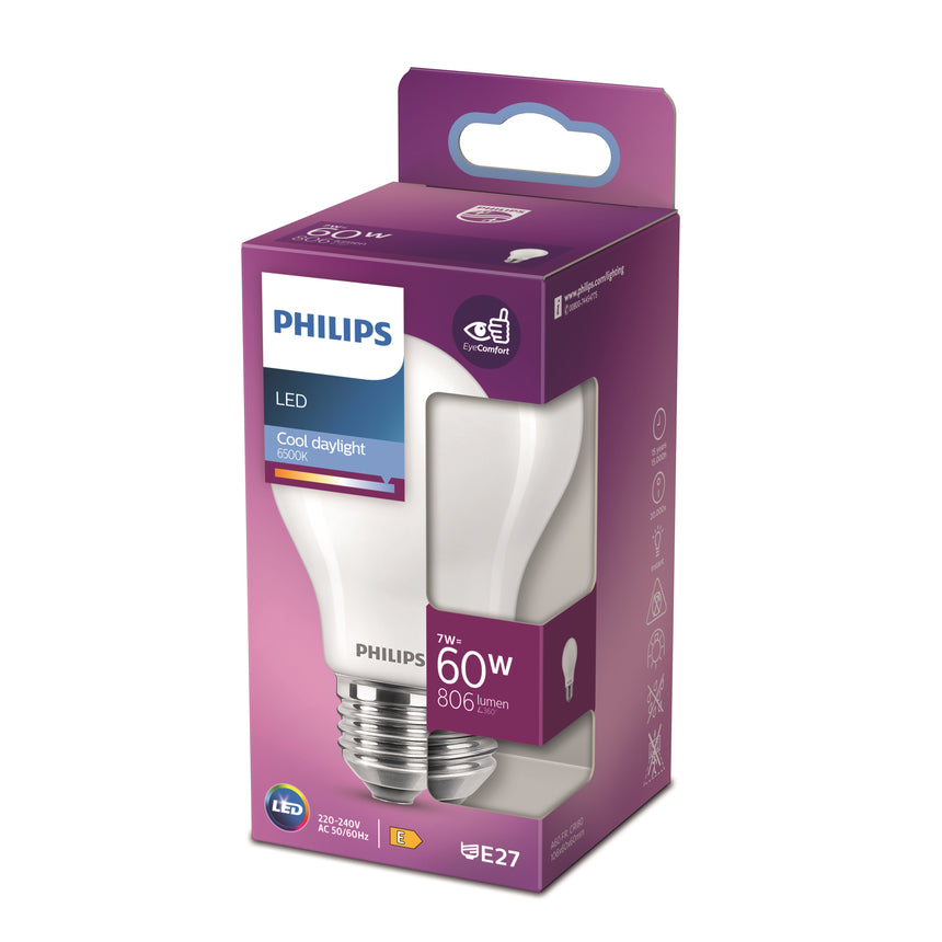 Bombilla LED Philips Classic mate A60 60W E27 6500K 806lm 762551