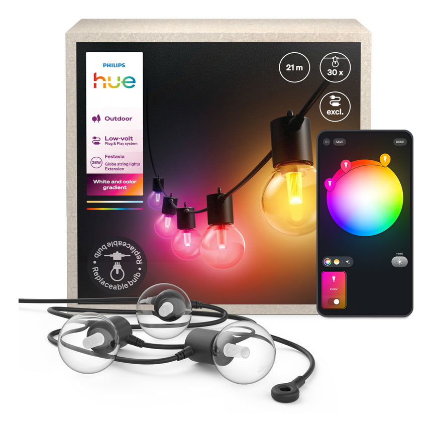 Philips Hue White and Color Ambiance Guirnalda festavia negro RGBW 25,6W IP65 87211