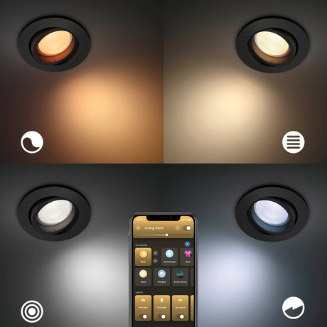 Philips Hue White and Color Ambiance Empotrable centura negro RGBW 6W 350lm 34292700 - imagen 5