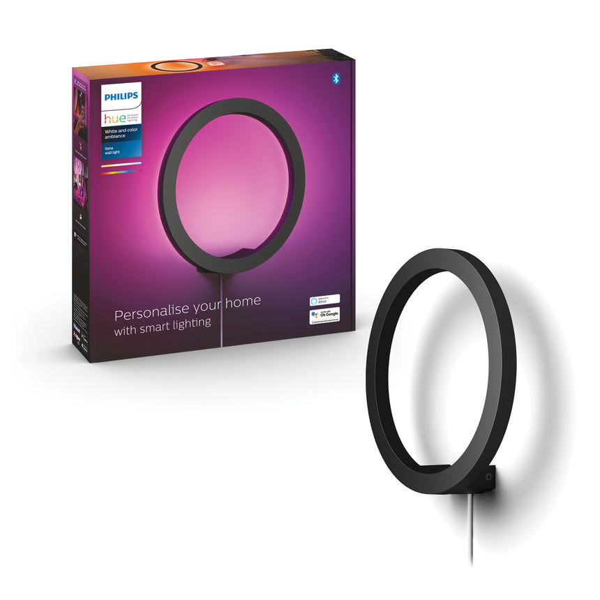 Philips Hue White and Color Ambiance Aplique de pared Sana negro RGBW 20W 1400lm 34338200