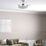 Fabrilamp Noto Ventilador Dc 72w 6117lm Cromo 4asp.desp.108d 3 Colores+rgb Bluetooth, Remoto, Memoria Y Altavoz 165791420