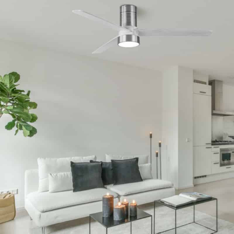 Fabrilamp Teo Ventilador Dc 24w 2950lm Niquel 3Asp Gris 32x139d 3000-4000-6000k C/remoto, Memoria Y Temporizador 158491380
