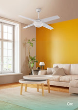 Fabrilamp Ciro Ventilador Dc 2xe27 Cuero 4 Asp.rev. Cerezo/nogal 35/45x116,8d Remoto Y Temporizador 159092436