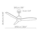 ACB Garbin Ventilador de techo negro/Nogal motor DC mando a distancia V250252XNM