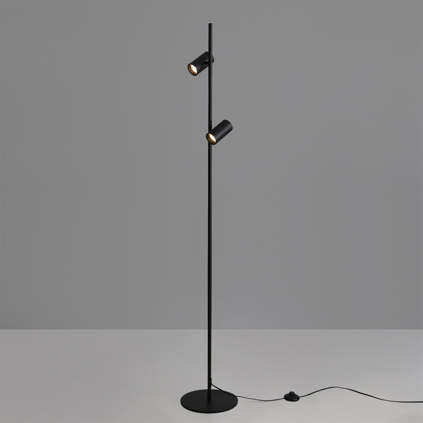 ACB Gina Lámpara de pie 3874 Negro Texturado, LED GU10 2x8W, I, Orientable H3874080N