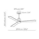 ACB Gregal Ventilador de techo blanco, motor DC, mando a distancia V2520040B
