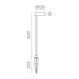 ACB Skat Baliza 2075 Antracita Texturado, LED 7W 3000K 340lm, CRI90 CL.I IP65, LED integrado