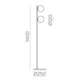 ACB Doris Lámpara de pie 3820 Opal/Negro Texturado, LED G9 2x7W, I H3820180N