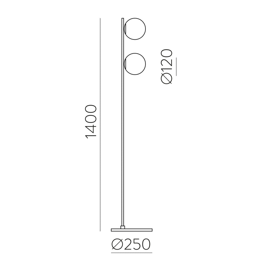 ACB Doris Lámpara de pie 3820 Opal/Negro Texturado, LED G9 2x7W, I H3820180N
