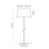 ACB Stilo Lámpara de pie 8202 Blanco, Kit Negro Text., LED E27 15W, I H8202080N