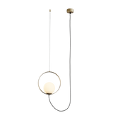ACB Halo Lámpara de techo colgante 3815/1 Oro Tecnico/Opal, LED 5W 370lm, CRI90 , LED integrado, Kelvin 2700K-3000K Slide Switch C3815171O