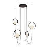 ACB Halo Colgante bolas 3815/4 Negro Texturado/Opal, LED 4x5W 1480lm, CRI90 CL.I, LED integrado, Kelvin 2700K-3000K Slide Switch
