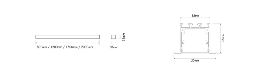 Luminaria lineal LED empotrable Ilutrek Space 35