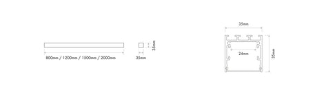 Luminaria lineal LED de superficie Ilutrek Space 35