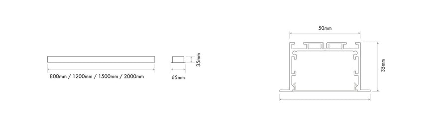 Luminaria lineal LED empotrable Ilutrek Space 50