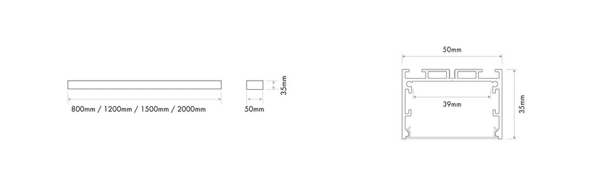 Luminaria lineal LED de superficie Ilutrek Space 50