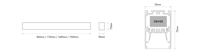 Luminaria lineal LED de superficie Ilutrek Space Big DALI