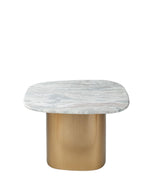 Mesa de centro pequeña mármol y dorado latón 1J205-2