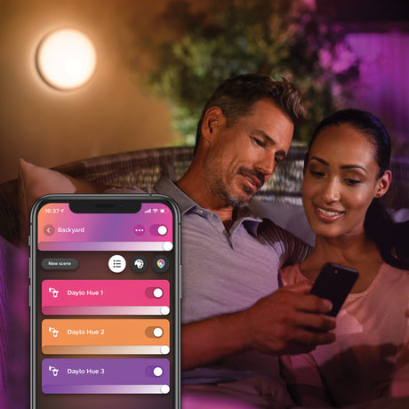 Philips Hue White and Color Ambiance Aplique de pared Daylo plata RGBW 15W IP44 1746547P7 - imagen 3