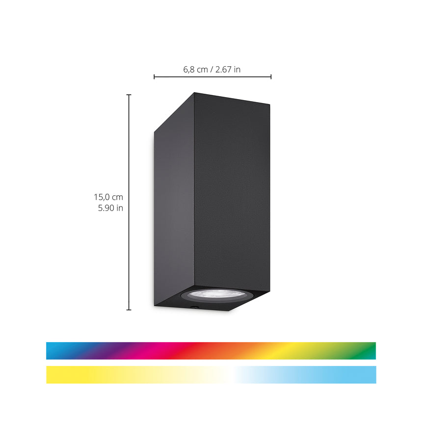 WiZ White and Color Ambiance Aplique Negro 5W 690lm 55461000