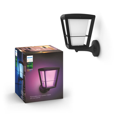 Philips Hue White and Color Ambiance Aplique de pared Econic negro RGBW 15W IP44 1743930P7