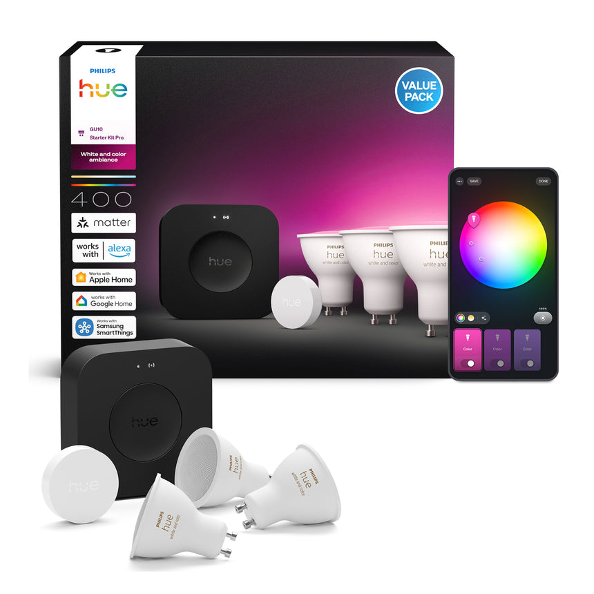 Philips Hue White and Color Ambiance Kit de inicio negro RGBW 5W 400lm (5 uds) 8720169374560