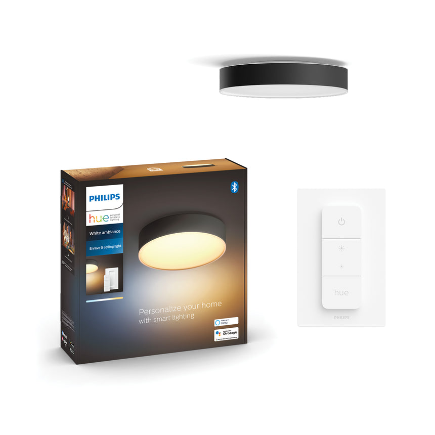 Philips Hue Plafón Enrave negro White Ambiance 48W 4116130P6 6100lm