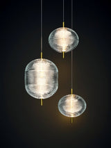 Lodes Lámpara colgante Jefferson pequeña Ø22cm cristal dorado LED 2700K 16822-5027